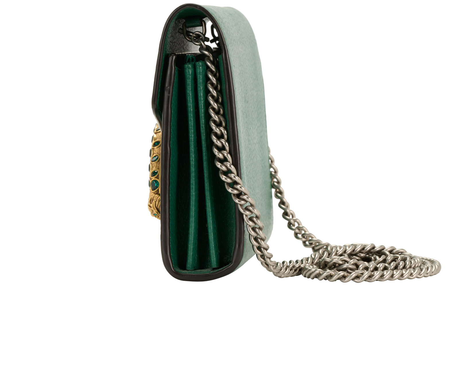 Dionysus Wallet On Chain, &pound;750, Handbags, Green, Leather, Bottom view